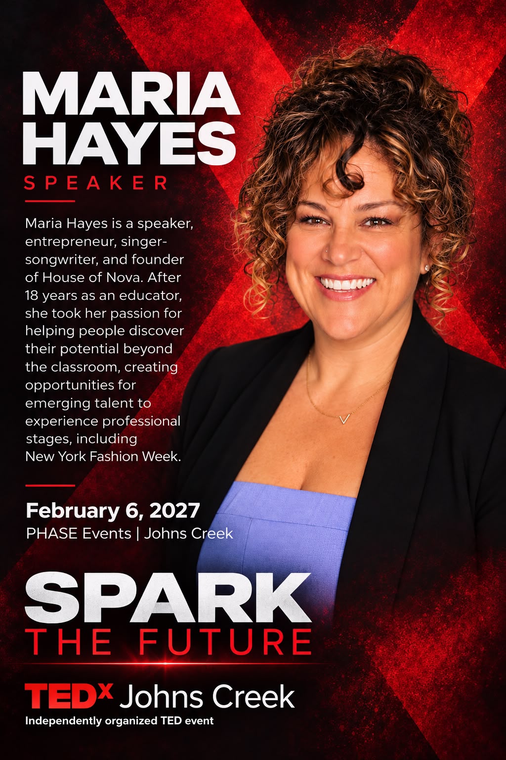 Maria Hayes, speaker at TEDx Johns Creek