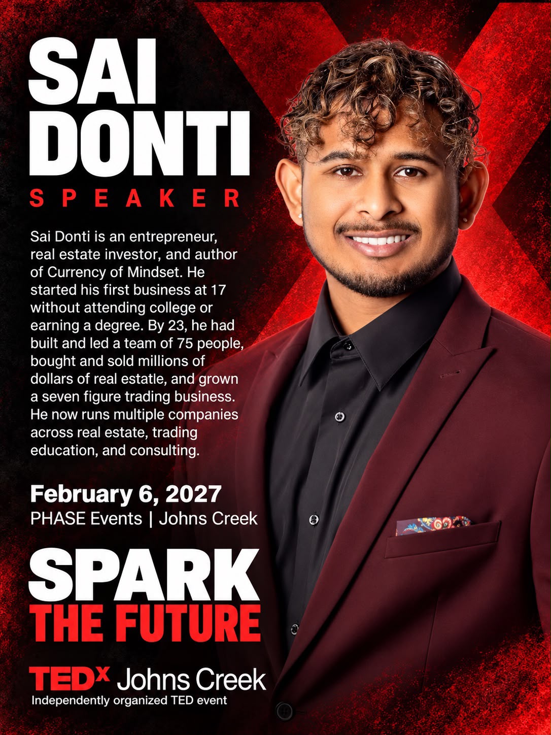 Sai Donti, speaker at TEDx Johns Creek